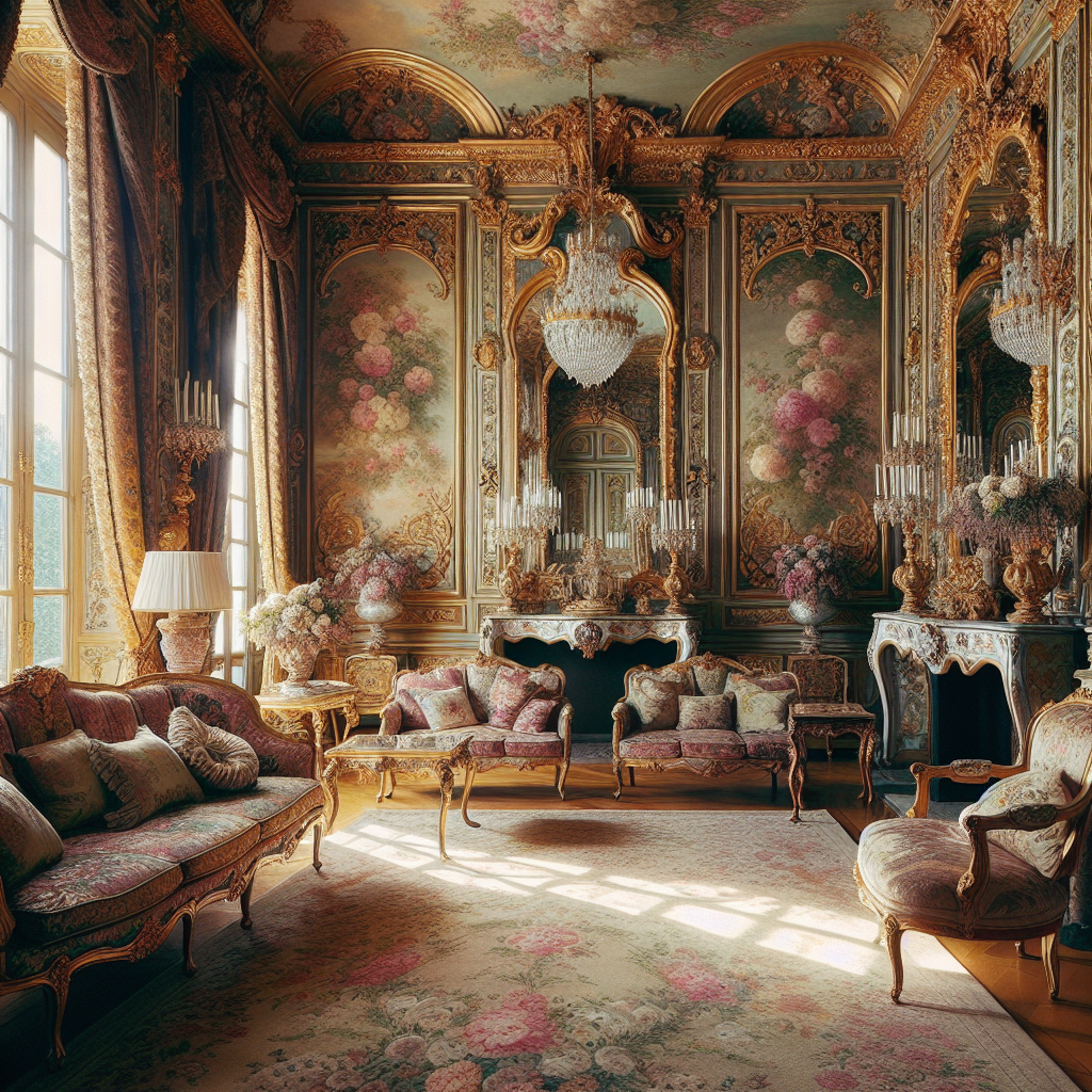 Floral Elegance in an 18th-Century French Salon