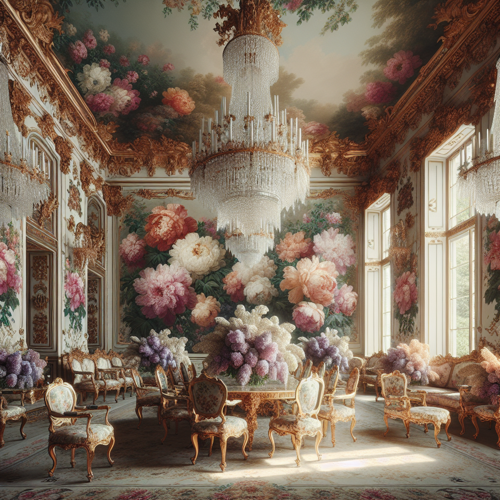 Floral Elegance in a Grand Salon