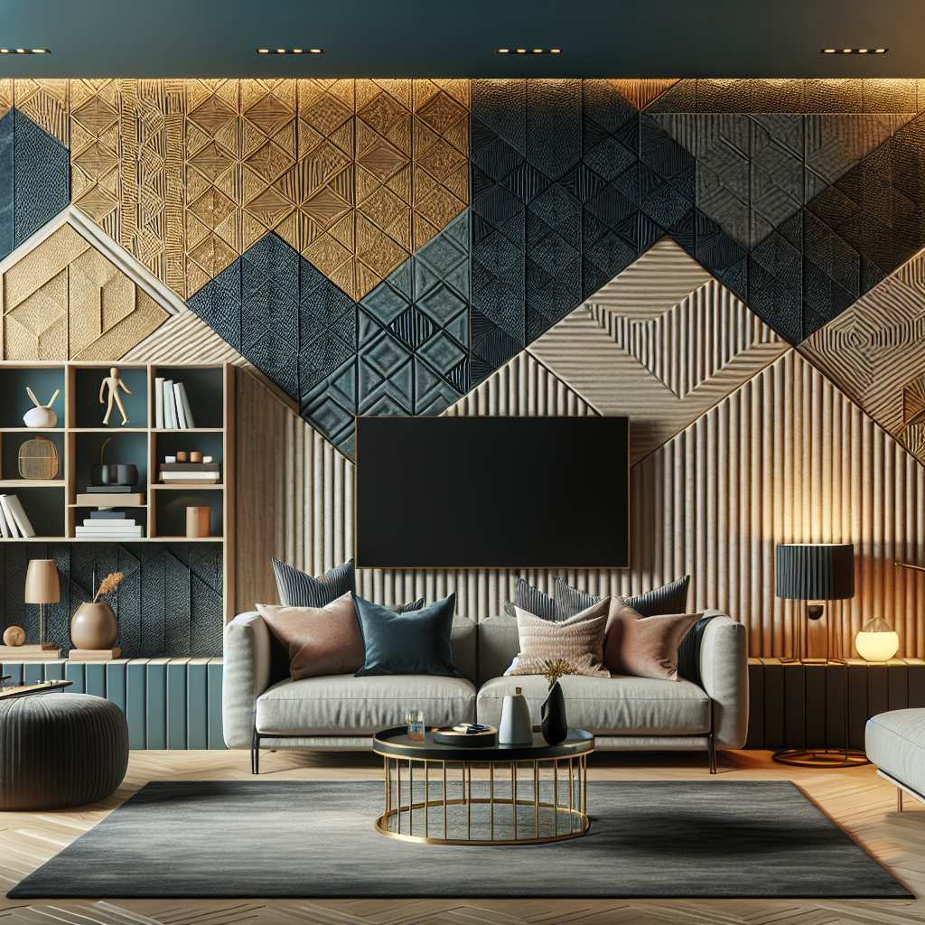 Geometric Glamour: Bold Textured Wall Design